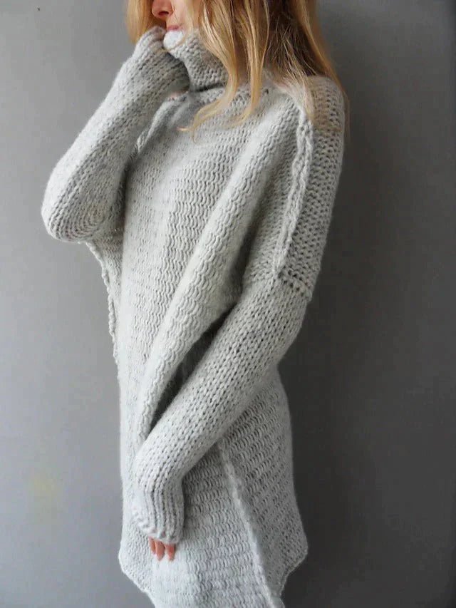Pull Oversize à Col Roulé en Mélange de Laine pour Femmes - Marie Montel