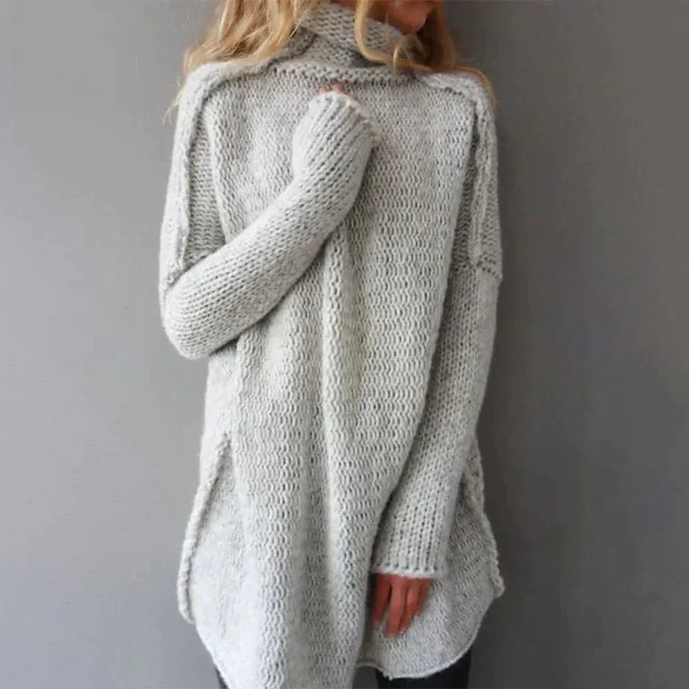 Pull Oversize à Col Roulé en Mélange de Laine pour Femmes - Marie Montel