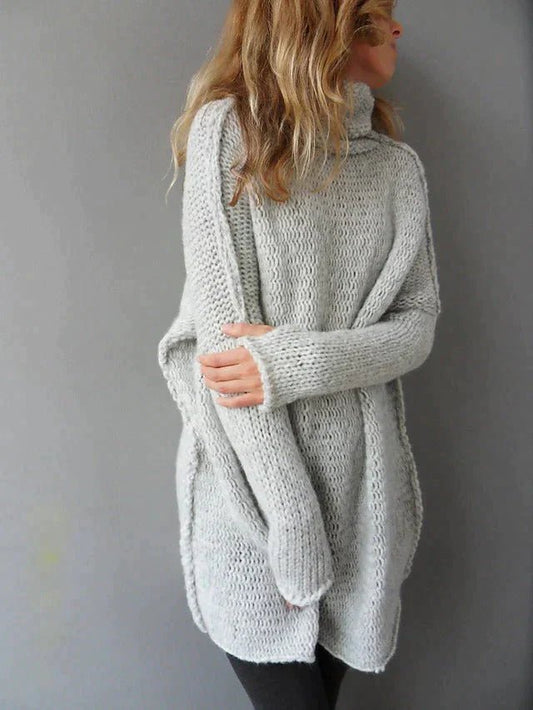 Pull Oversize à Col Roulé en Mélange de Laine pour Femmes - Marie Montel