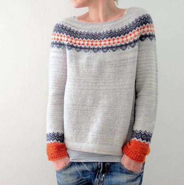Pull Rétro Chic à Manches Longues pour Femmes - Marie Montel