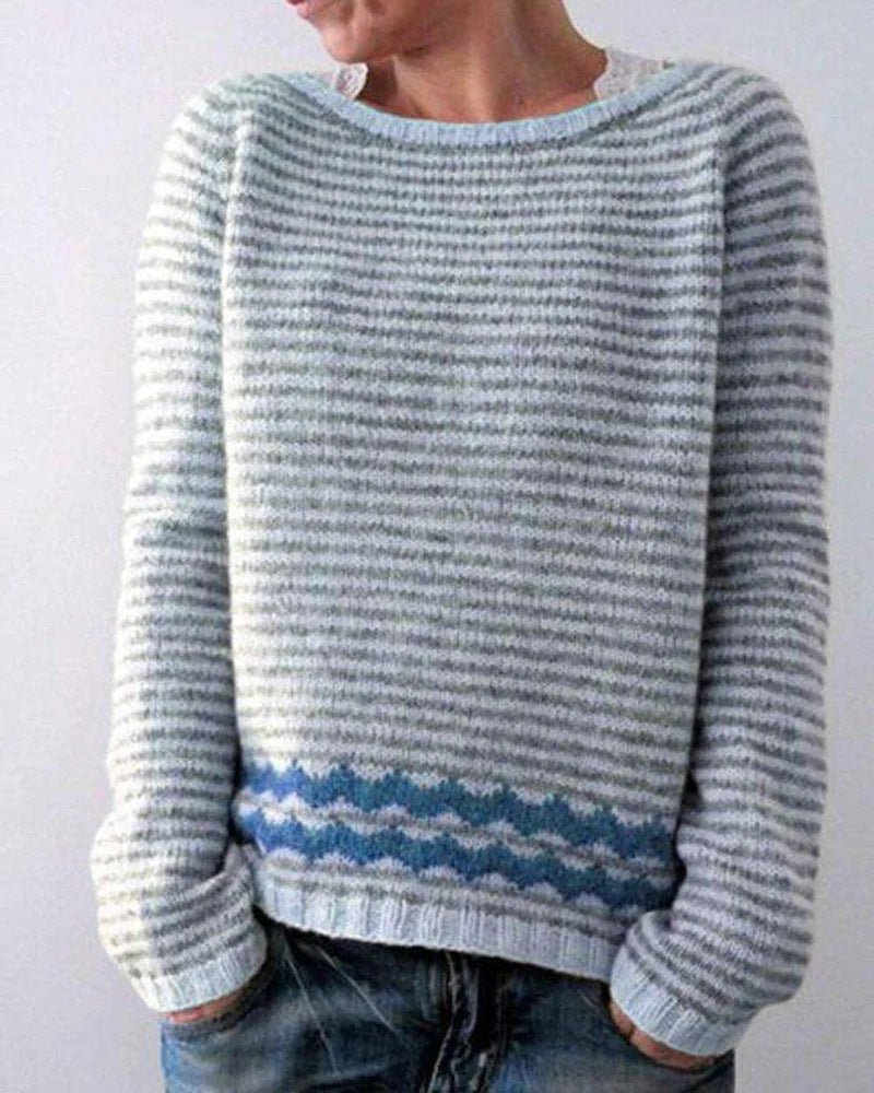 Pull Rétro Chic à Manches Longues pour Femmes - Marie Montel