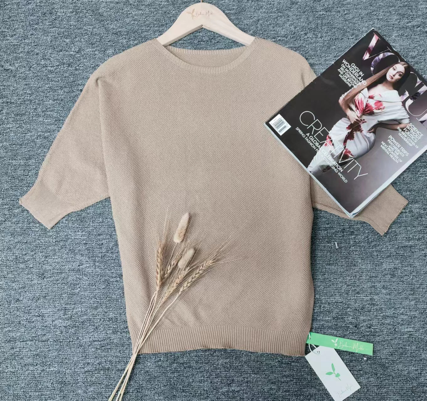 Pull Uni Doré à Col Rond pour Femmes - Marie Montel