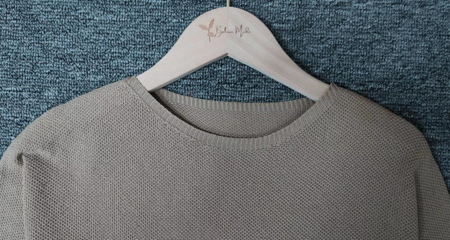 Pull Uni Doré à Col Rond pour Femmes - Marie Montel