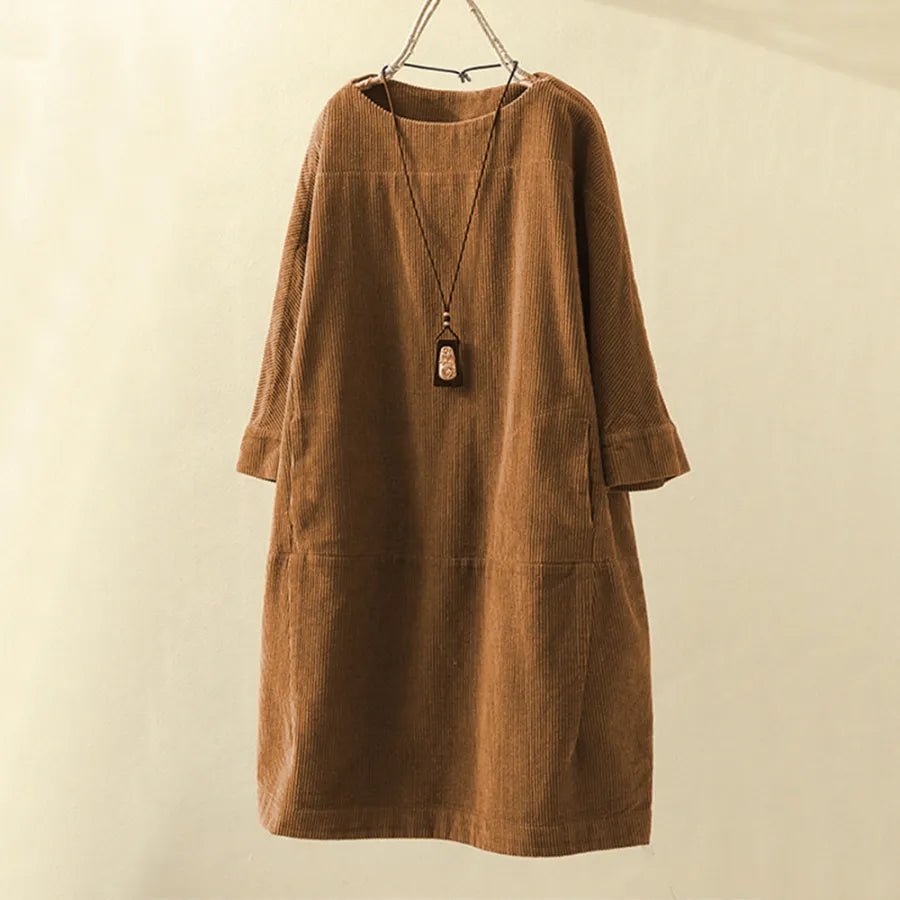 Robe A - line en Velours Côtelé pour Femmes - Marie Montel