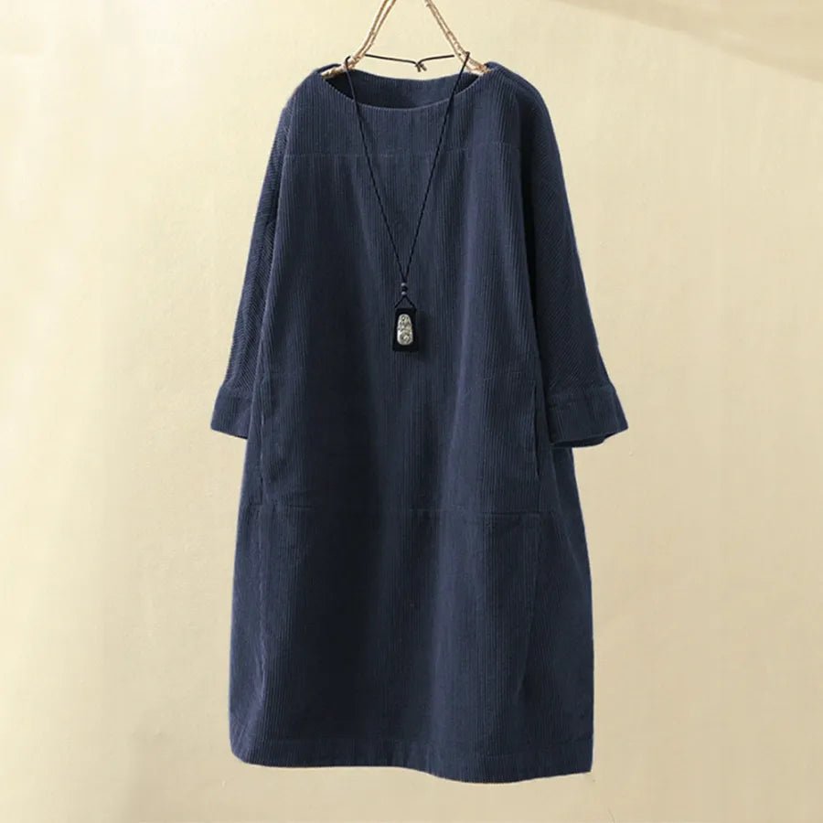 Robe A - line en Velours Côtelé pour Femmes - Marie Montel