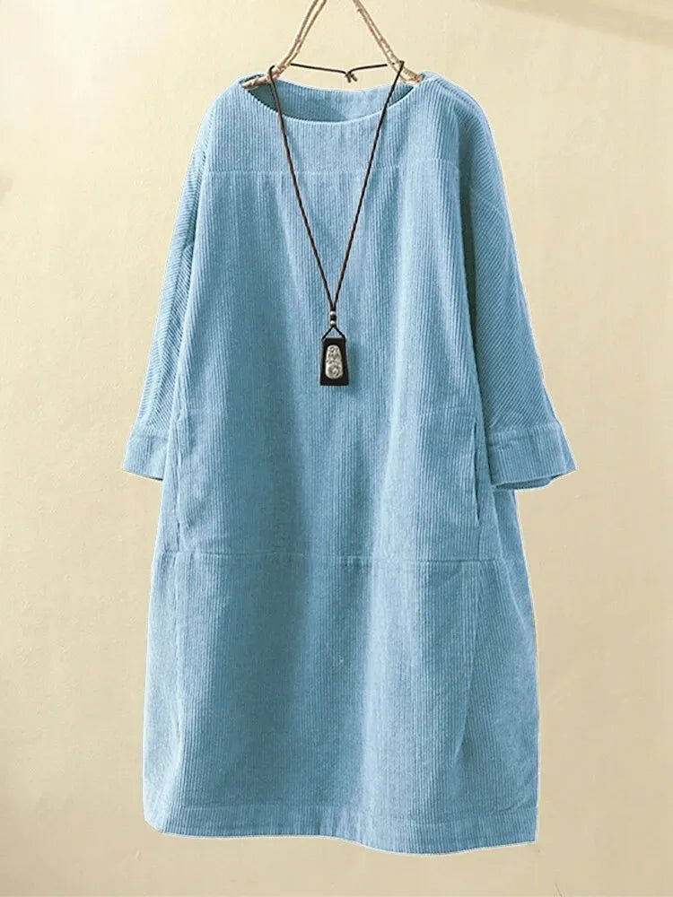 Robe A - line en Velours Côtelé pour Femmes - Marie Montel