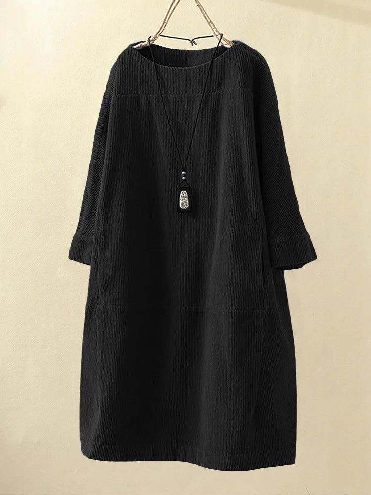 Robe A - line en Velours Côtelé pour Femmes - Marie Montel