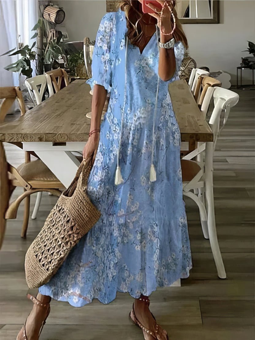 Robe Bohème à Manches Courtes pour Femmes - Marie Montel