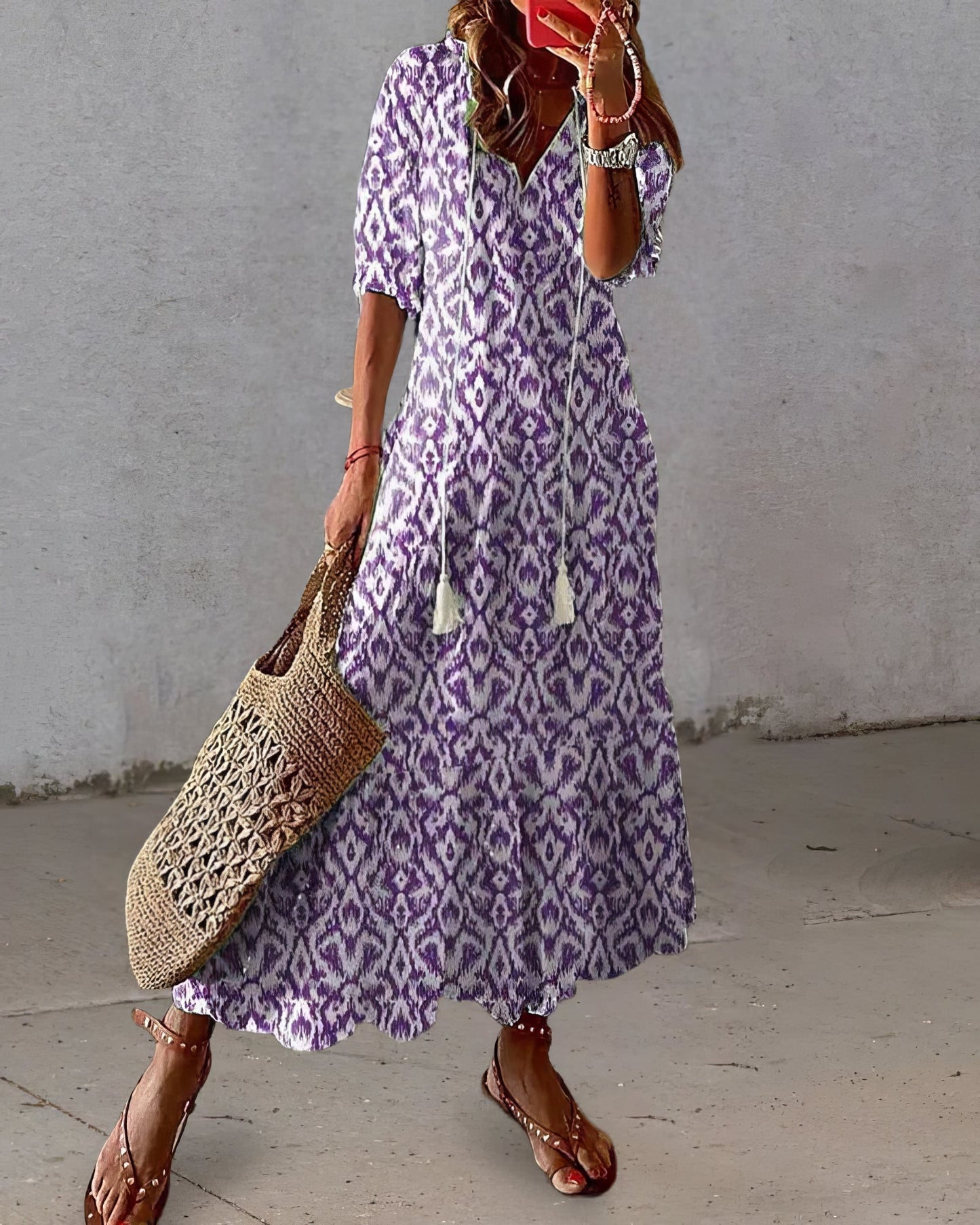 Robe Bohème à Manches Courtes pour Femmes - Marie Montel