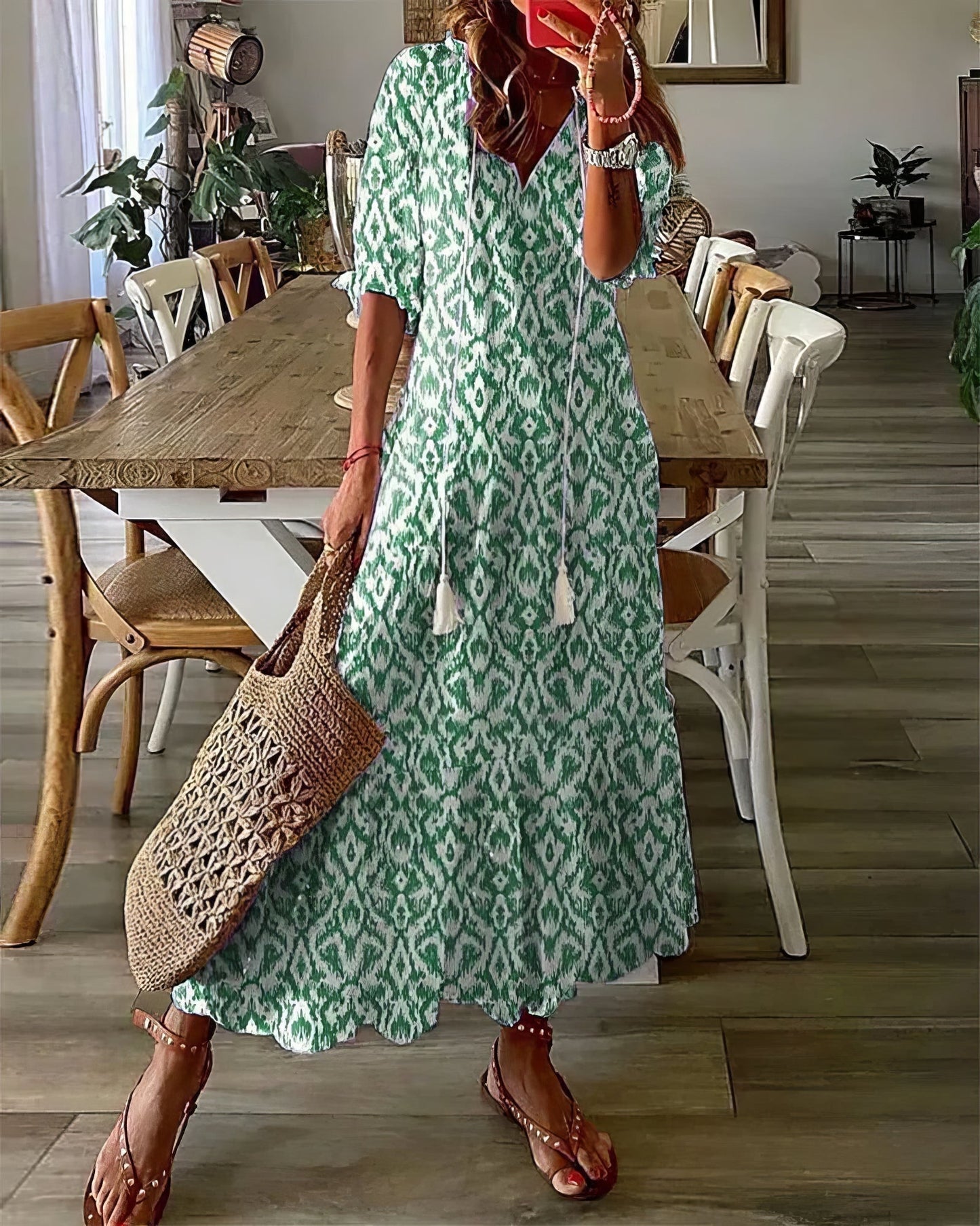 Robe Bohème à Manches Courtes pour Femmes - Marie Montel