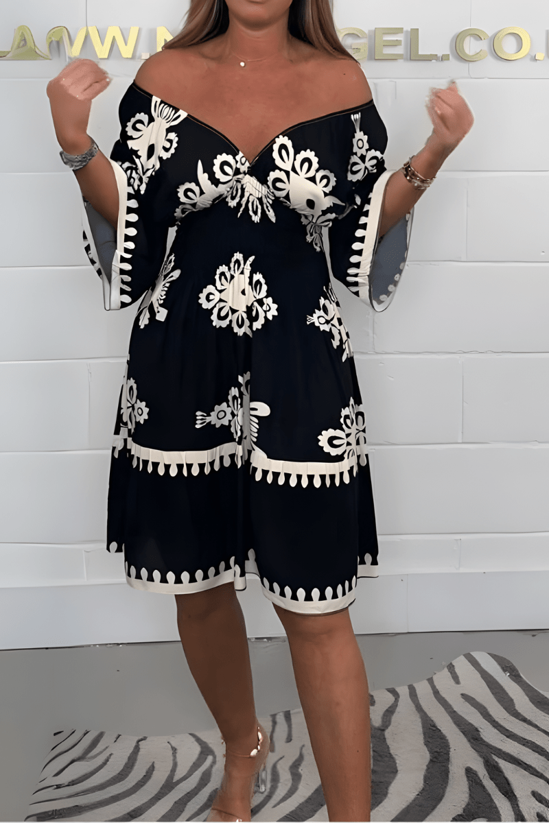 Robe Boho Élégante à Manches 3/4 pour Femmes - Marie Montel