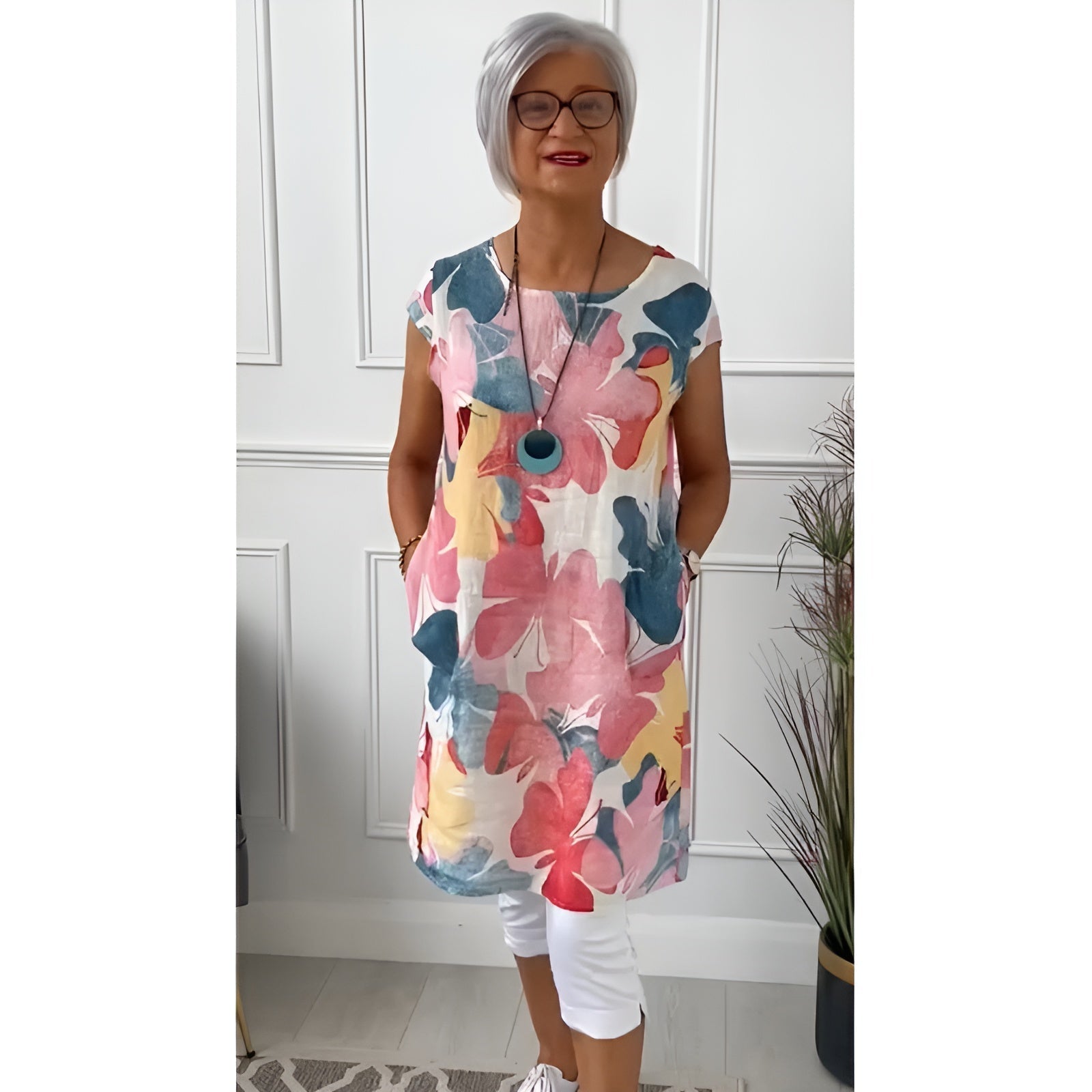 Robe Chemise Élégante à Imprimé Papillon pour Femmes - Marie Montel