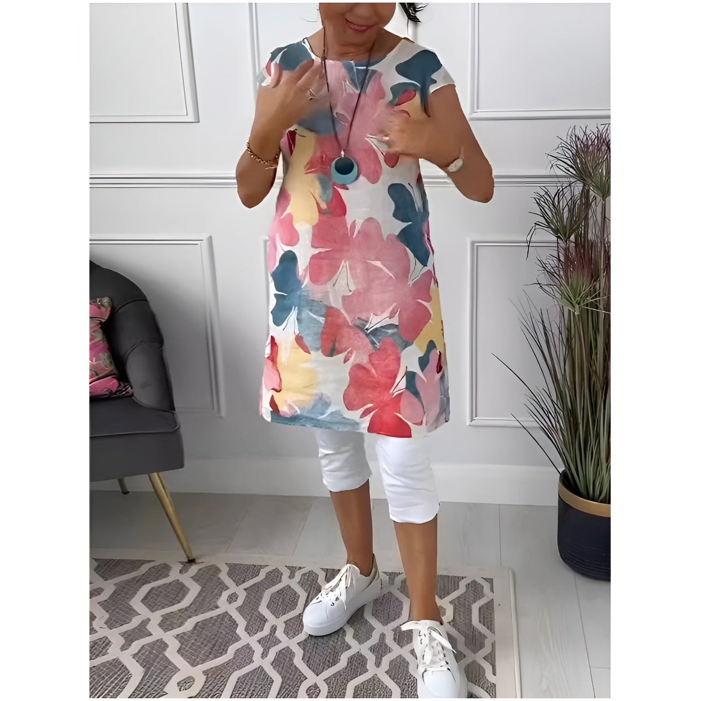 Robe Chemise Élégante à Imprimé Papillon pour Femmes - Marie Montel
