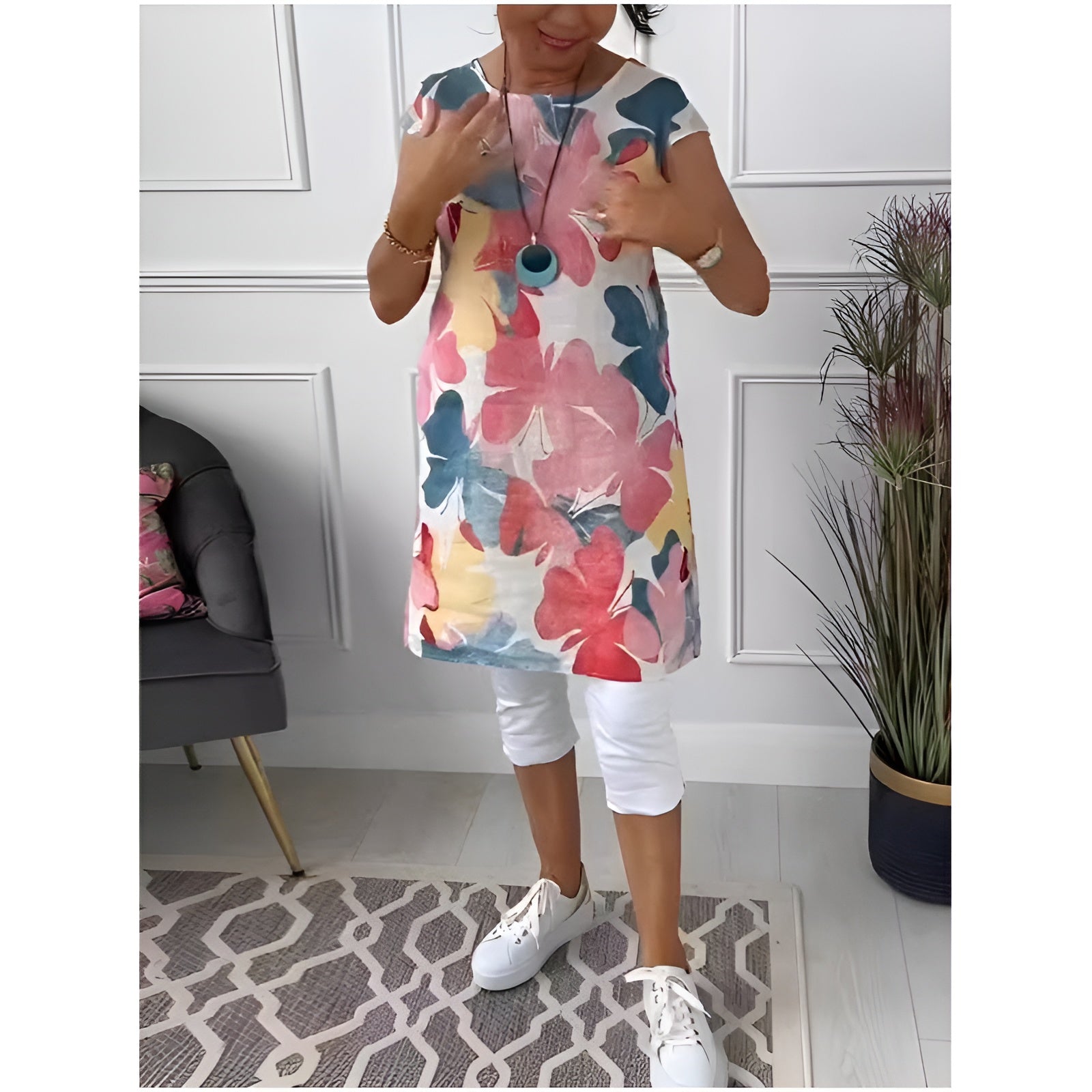 Robe Chemise Élégante à Imprimé Papillon pour Femmes - Marie Montel
