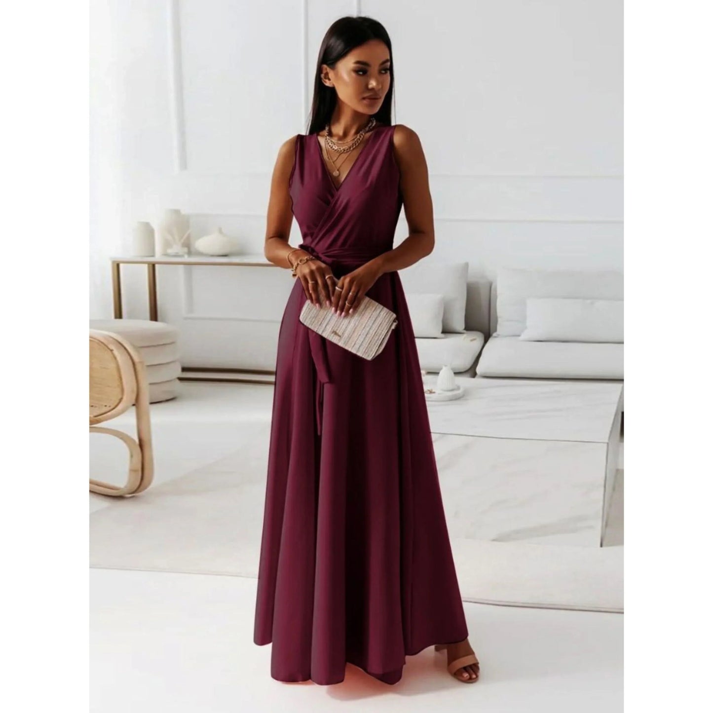 Robe Chic à Col V pour Femmes - Marie Montel