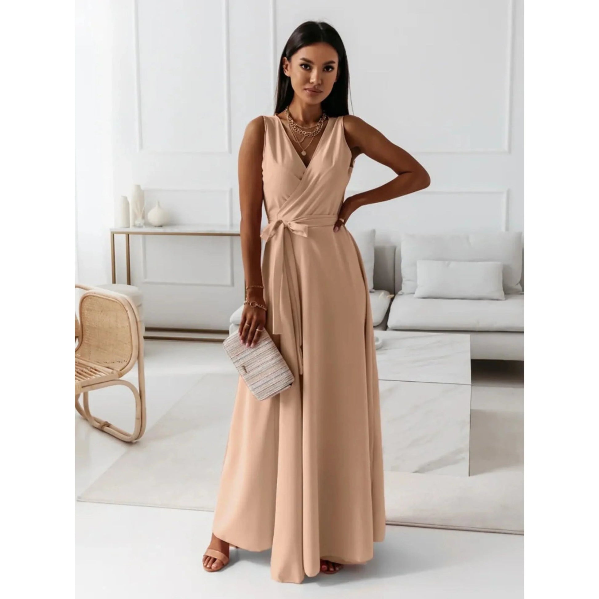 Robe Chic à Col V pour Femmes - Marie Montel