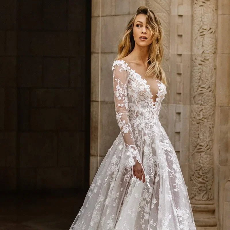 Robe de Mariée en Dentelle pour Femmes - Marie Montel