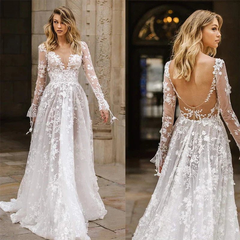 Robe de Mariée en Dentelle pour Femmes - Marie Montel