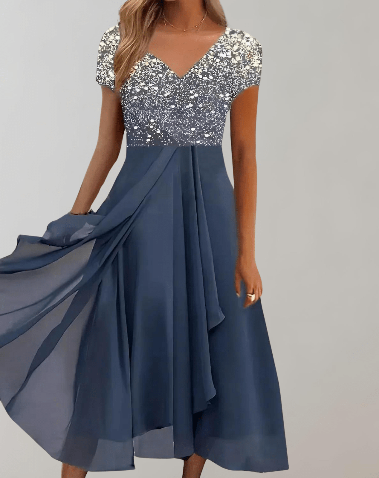 Robe Éclatante avec Fleurs Scintillantes pour Femmes - Marie Montel