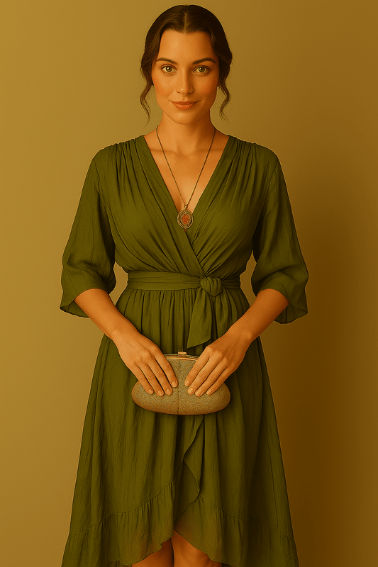 Robe Élégante à Col en V pour Femmes - Marie Montel