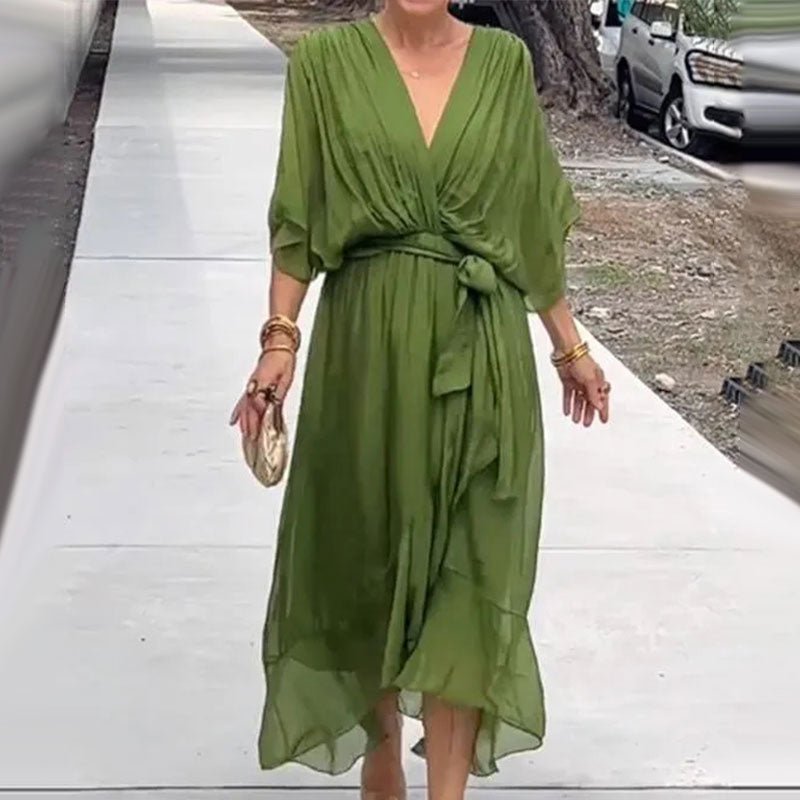 Robe Élégante à Décolleté en V pour Femmes - Marie Montel