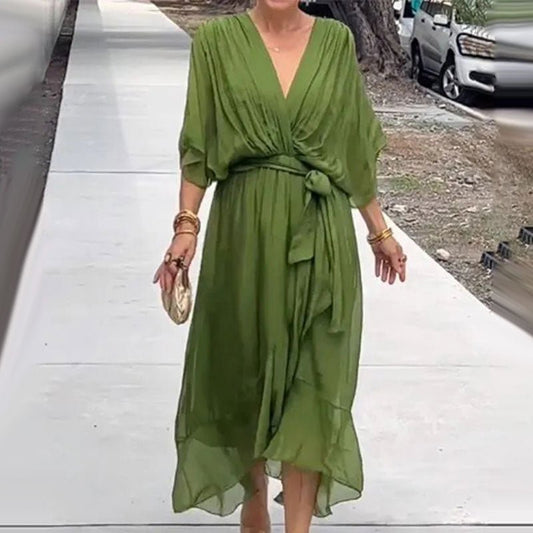 Robe Élégante à Décolleté en V pour Femmes - Marie Montel