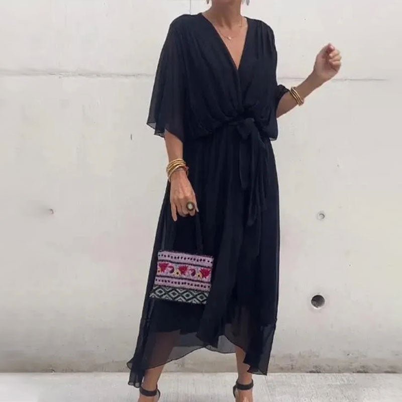 Robe Élégante à Décolleté en V pour Femmes - Marie Montel