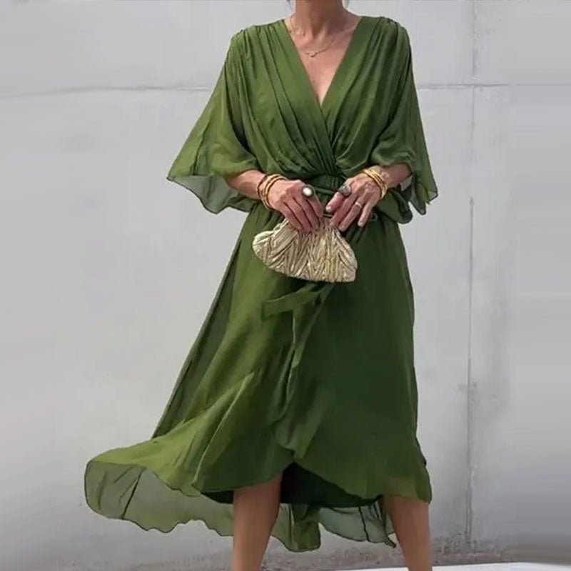 Robe Élégante à Décolleté en V pour Femmes - Marie Montel