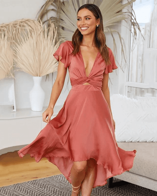 Robe Élégante à Décolleté en V pour Femmes - Marie Montel
