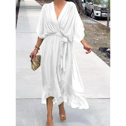 Robe Élégante à Encolure en V pour Femmes - Marie Montel