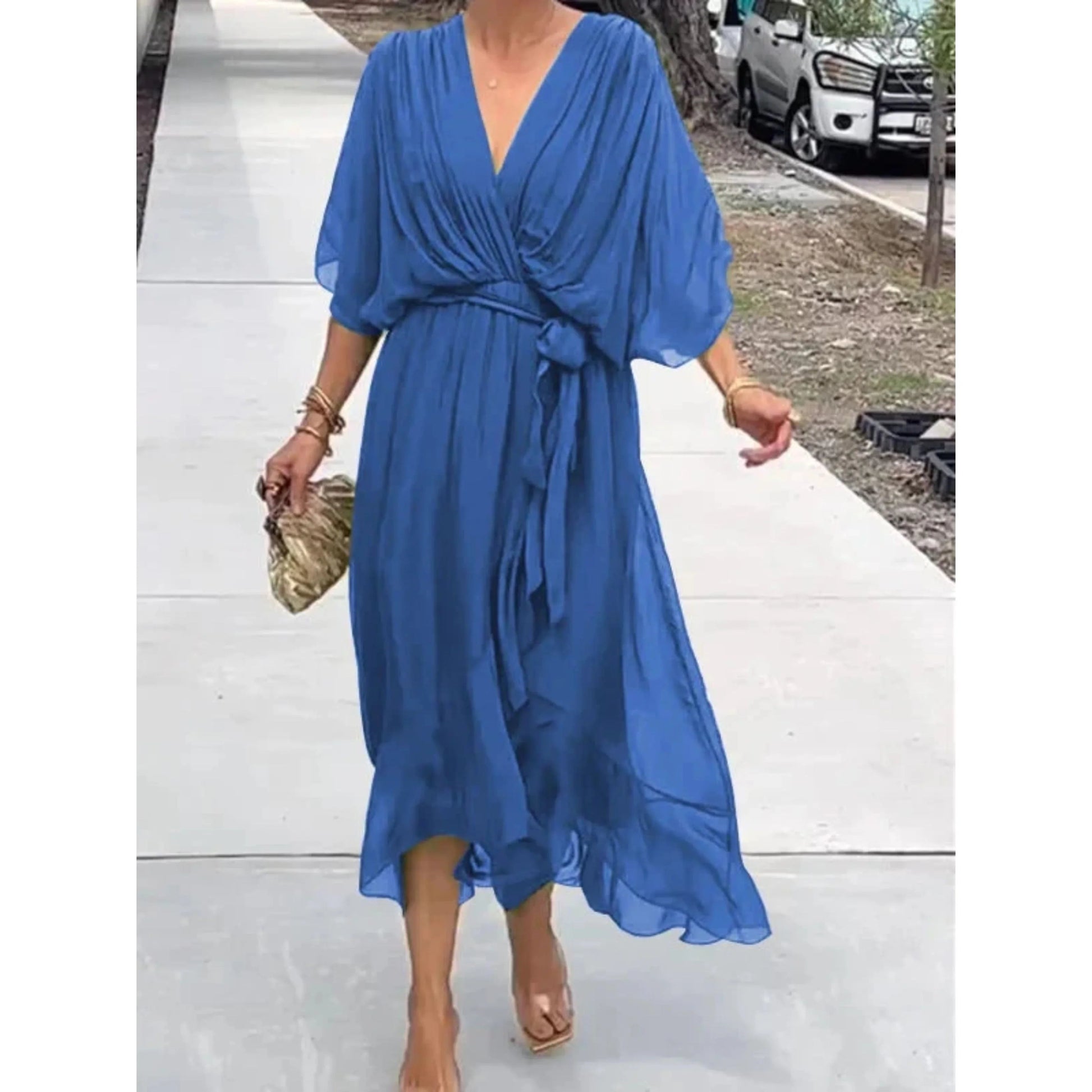 Robe Élégante à Encolure en V pour Femmes - Marie Montel