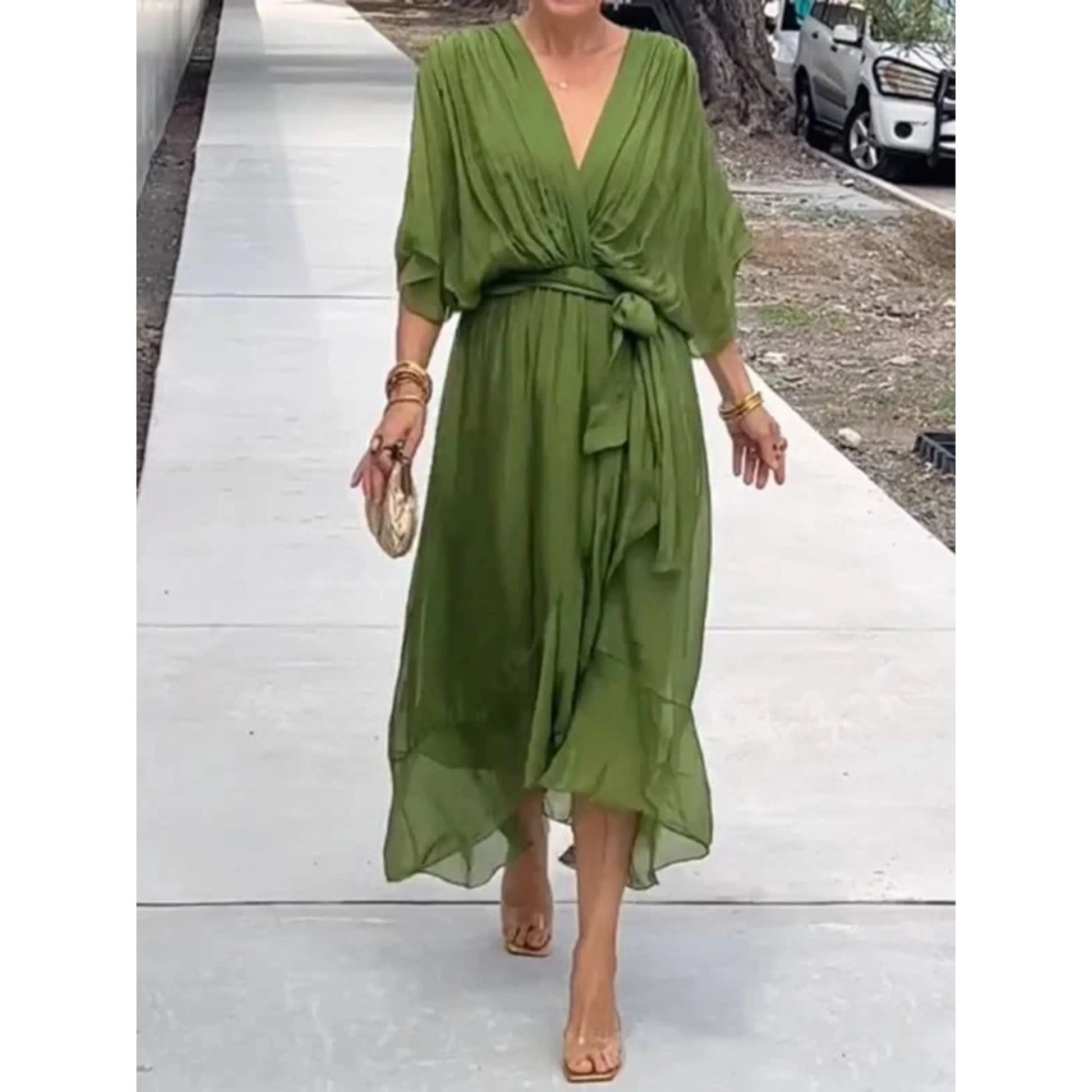 Robe Élégante à Encolure en V pour Femmes - Marie Montel