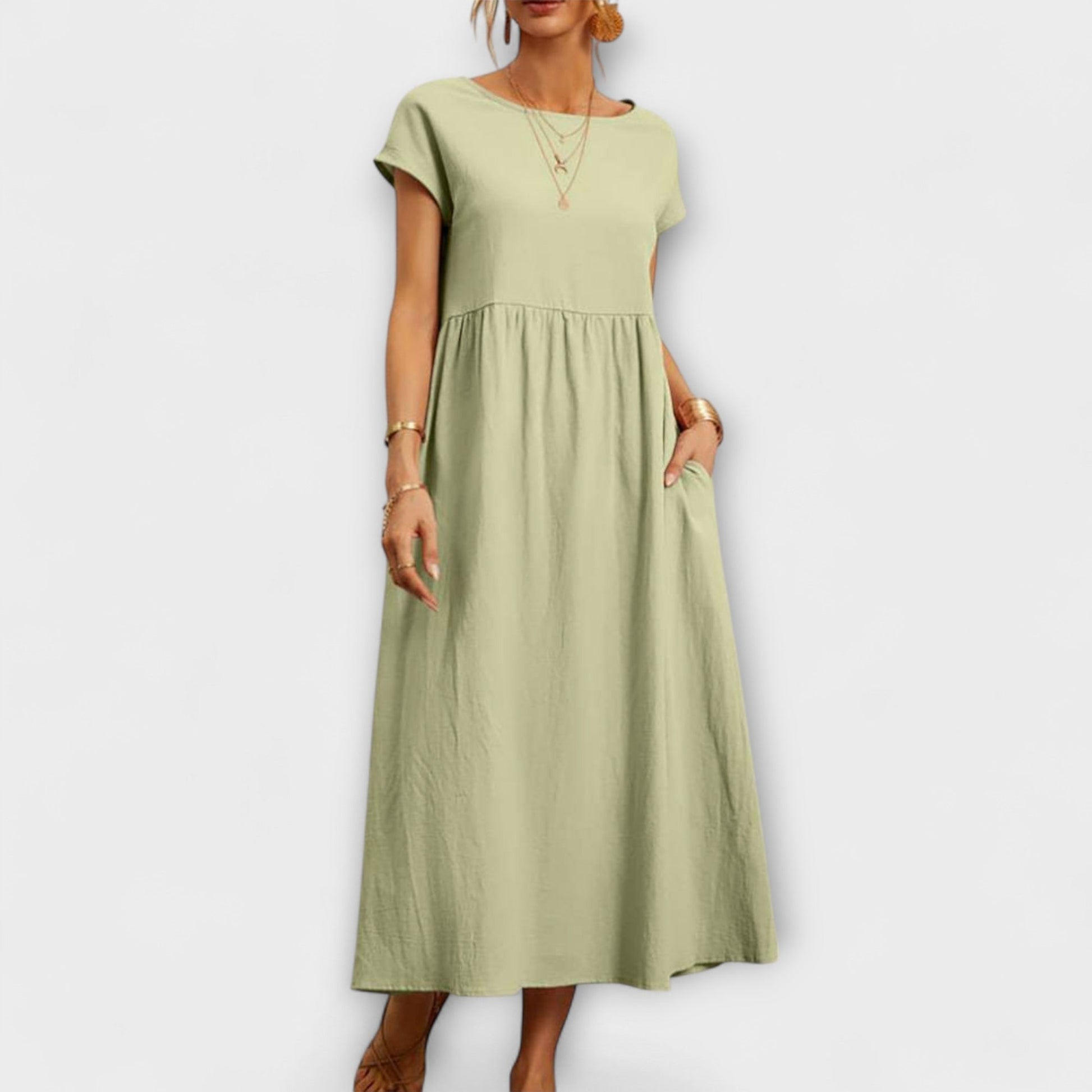 Robe Élégante à Encolure Ronde sans Manches pour Femmes - Marie Montel
