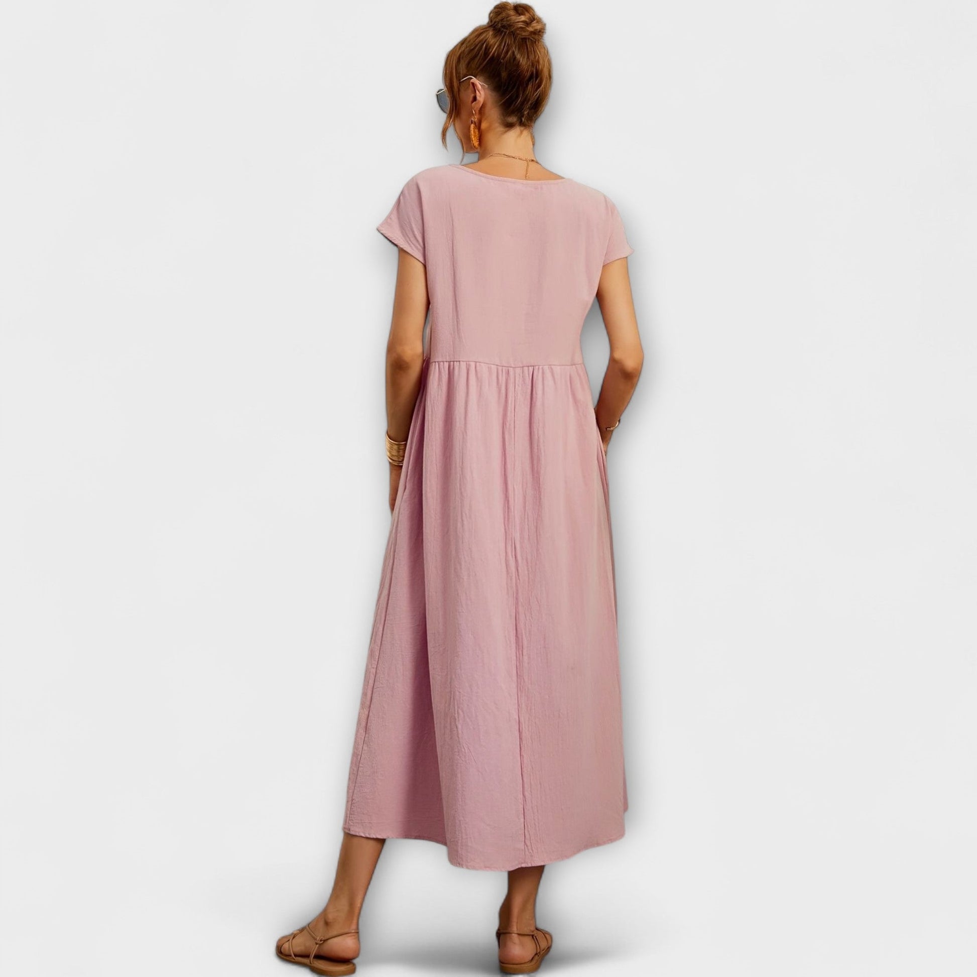 Robe Élégante à Encolure Ronde sans Manches pour Femmes - Marie Montel