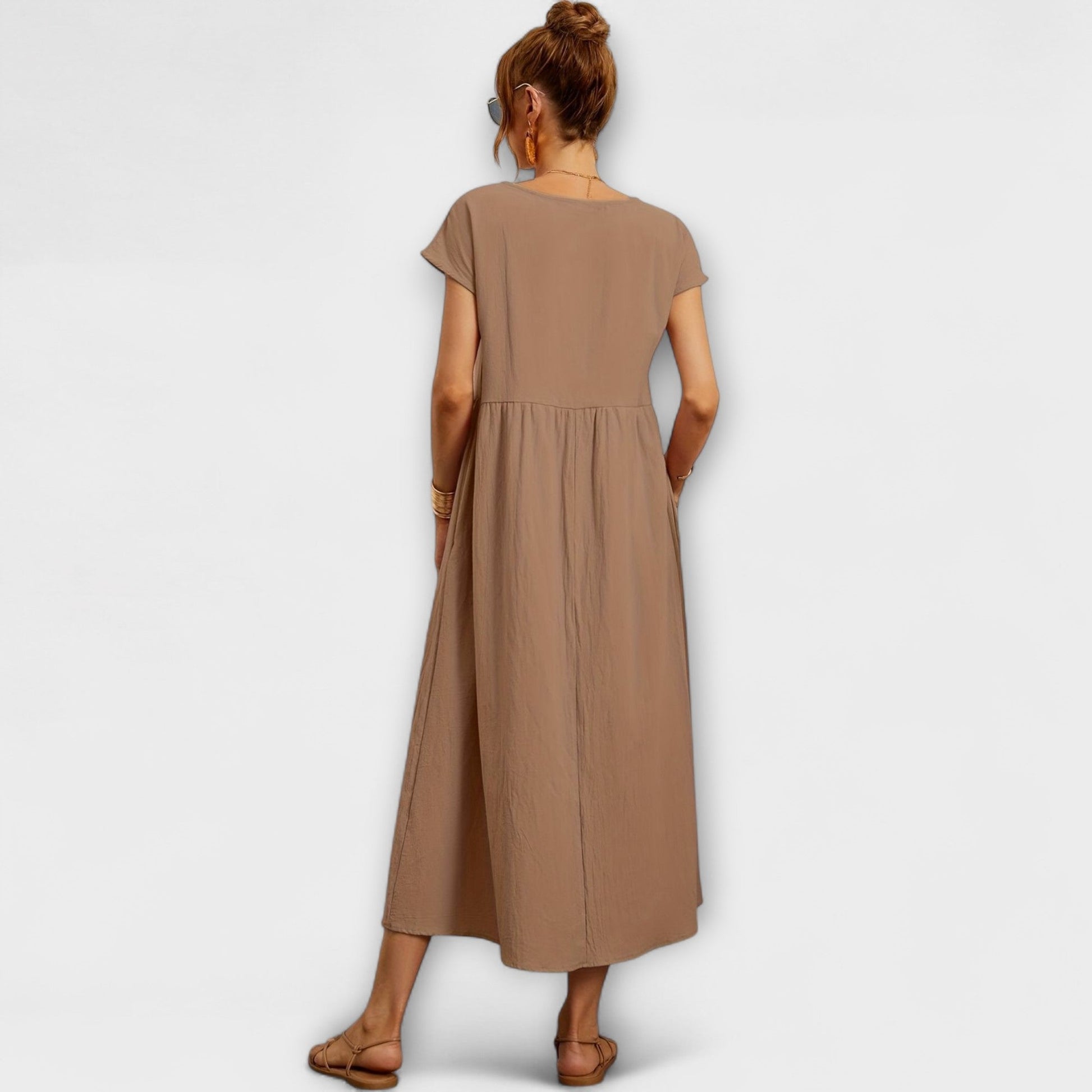Robe Élégante à Encolure Ronde sans Manches pour Femmes - Marie Montel