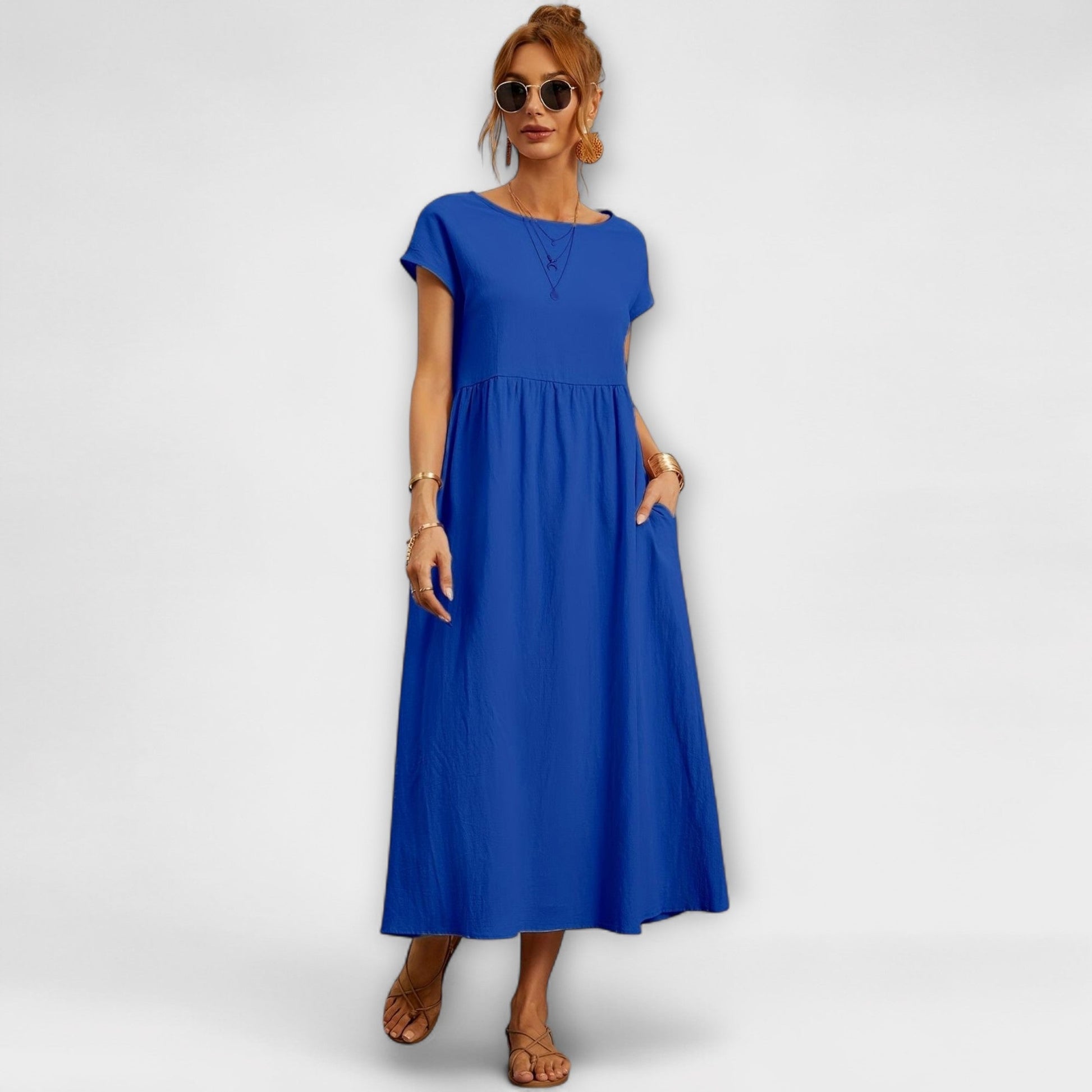 Robe Élégante à Encolure Ronde sans Manches pour Femmes - Marie Montel
