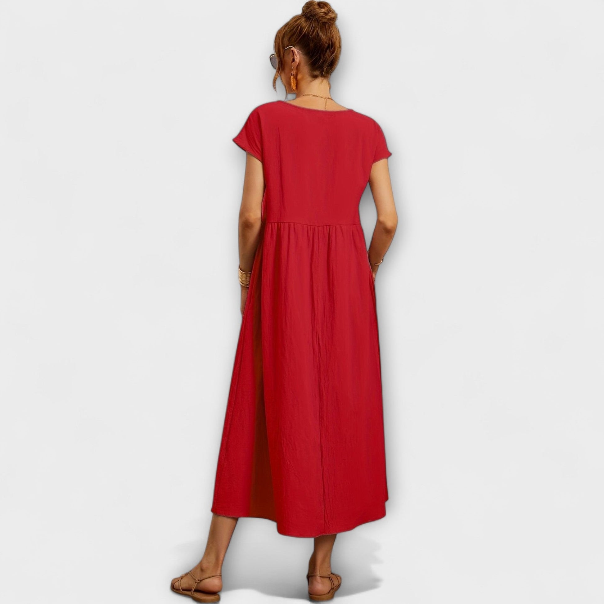 Robe Élégante à Encolure Ronde sans Manches pour Femmes - Marie Montel