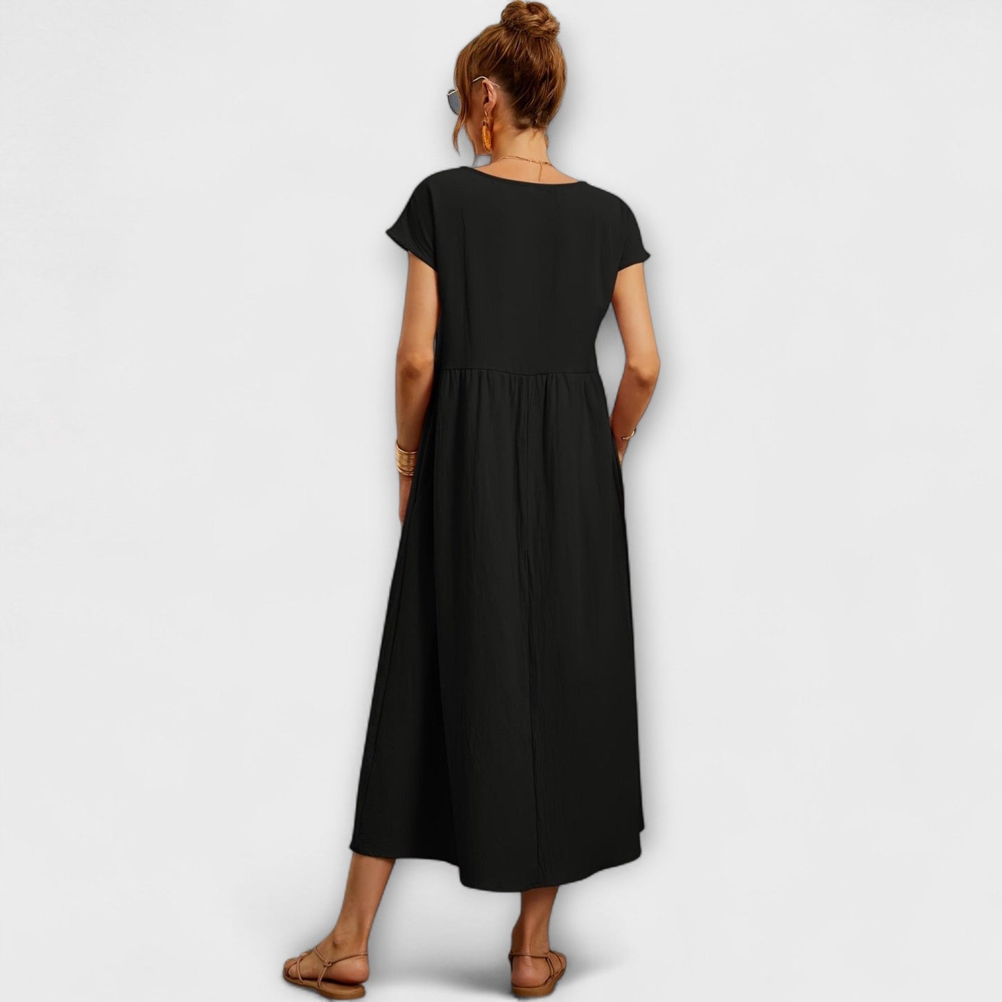 Robe Élégante à Encolure Ronde sans Manches pour Femmes - Marie Montel