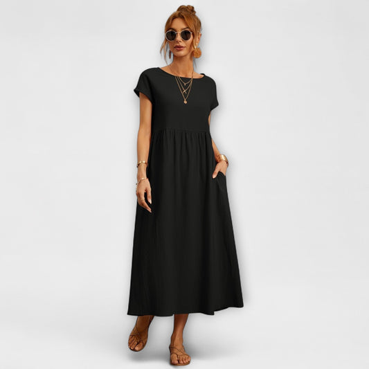 Robe Élégante à Encolure Ronde sans Manches pour Femmes - Marie Montel