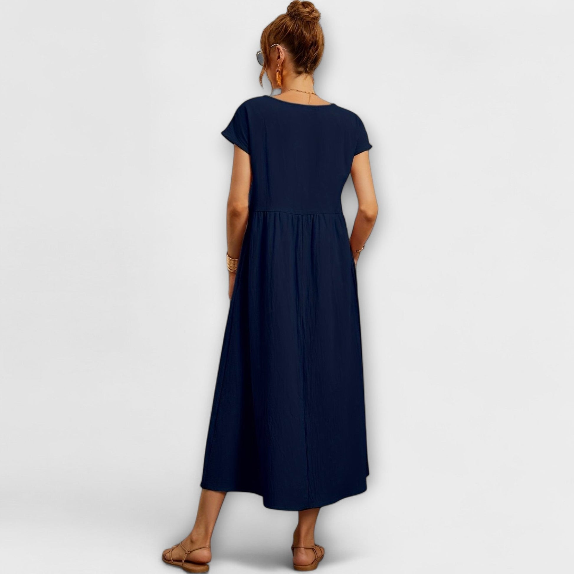 Robe Élégante à Encolure Ronde sans Manches pour Femmes - Marie Montel