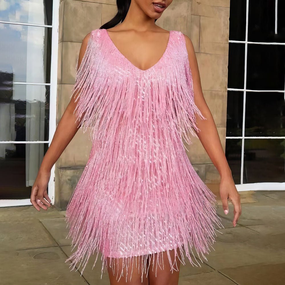 Robe Élégante à Enveloppe avec V - Ausschnitt pour Femmes - Marie Montel