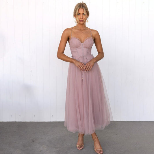 Robe Élégante à Fines Bretelles pour Femmes - Marie Montel
