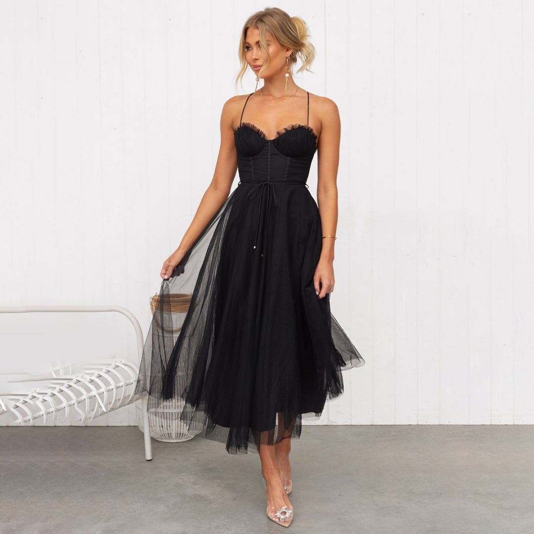 Robe Élégante à Fines Bretelles pour Femmes - Marie Montel