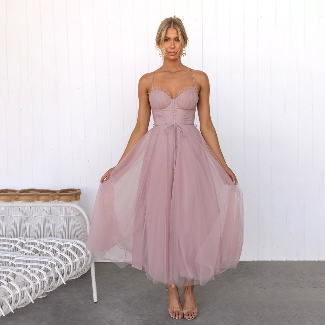 Robe Élégante à Fines Bretelles pour Femmes - Marie Montel
