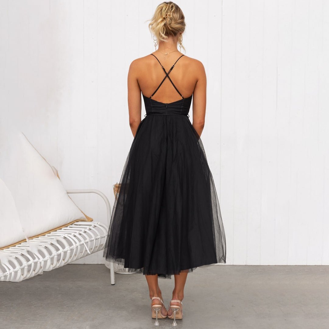 Robe Élégante à Fines Bretelles pour Femmes - Marie Montel