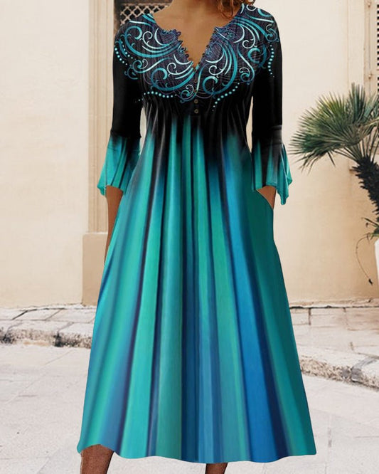 Robe Élégante à Manches 7/8 pour Femmes - Marie Montel