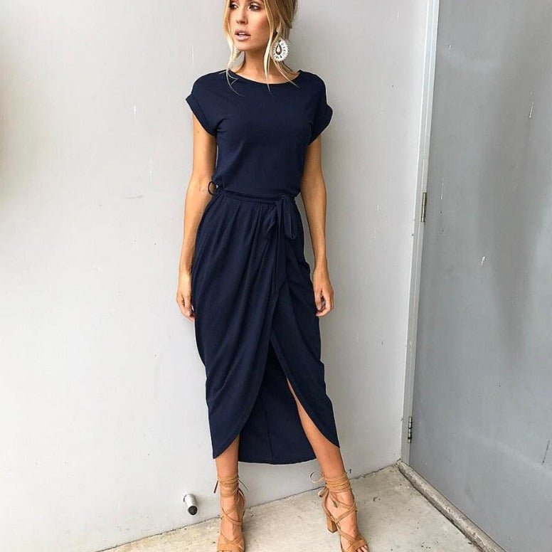 Robe Élégante à Manches Courtes pour Femmes - Marie Montel