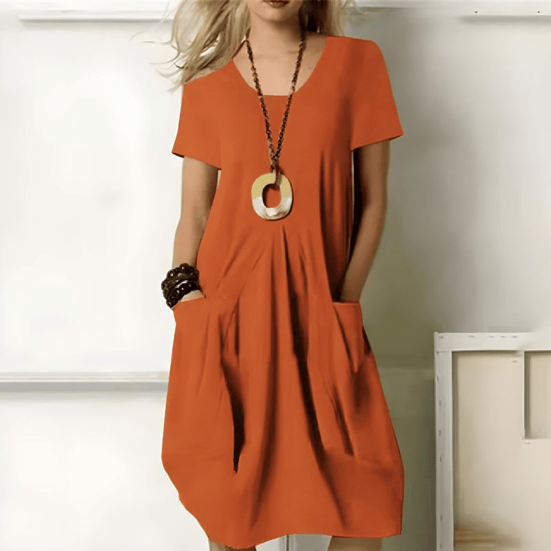 Robe Élégante à Manches Courtes pour Femmes - Marie Montel