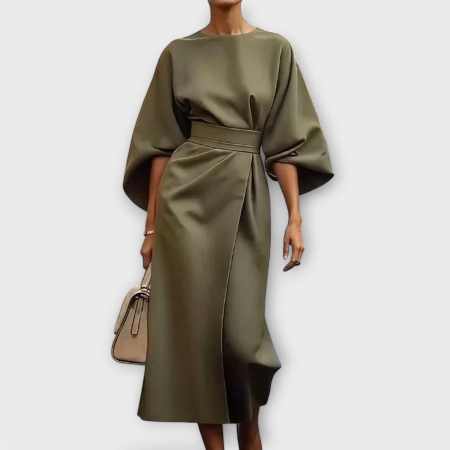 Robe Élégante à Manches Lanternes pour Femmes - Marie Montel