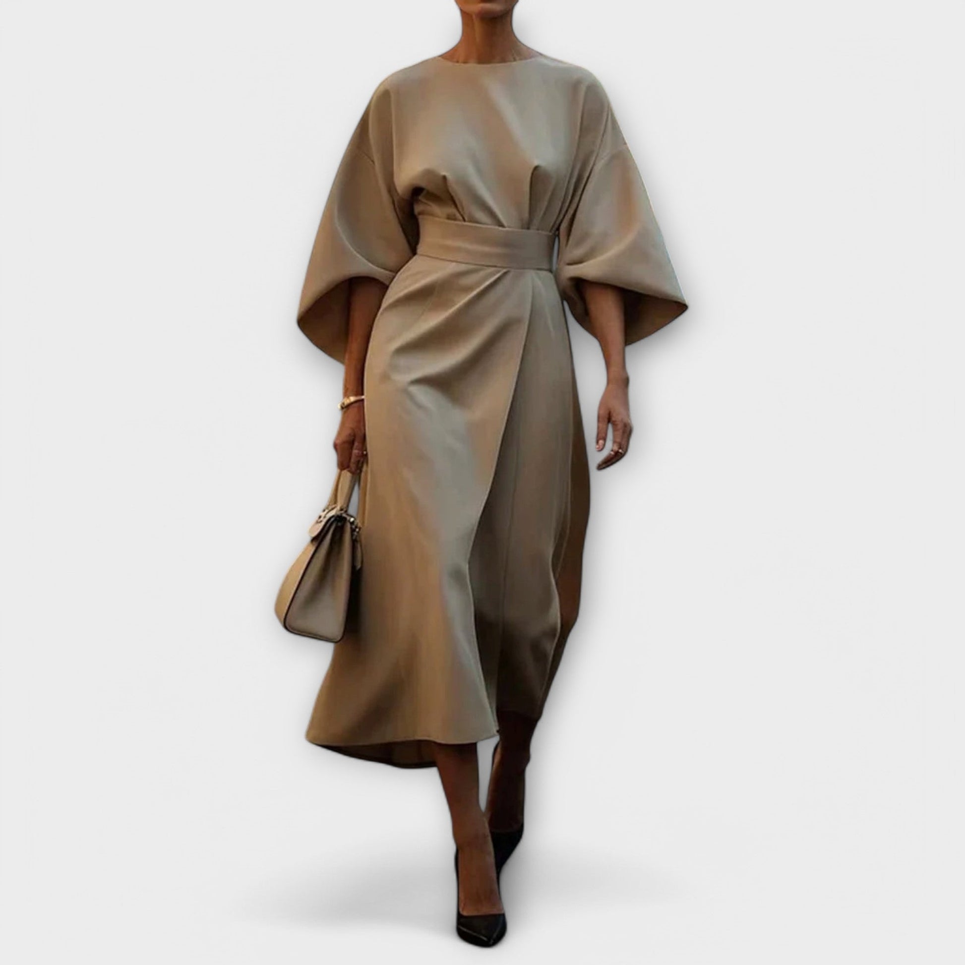 Robe Élégante à Manches Lanternes pour Femmes - Marie Montel